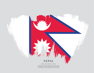 Flag of Nepal, brush stroke background