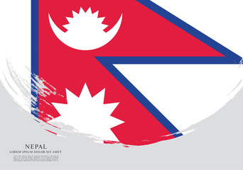 Flag of Nepal, brush stroke background