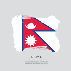 Obraz na płótnie Canvas Flag of Nepal, brush stroke background