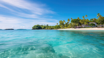 Fototapeta premium beach with palm trees.