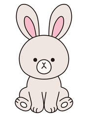 お座りしているうさぎのベクターイラスト。アイコン、動物、兔