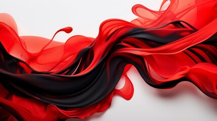 Abstract Red and Black Liquid Motion  AI generated illustration
