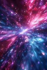 Obraz premium Prismatic Cosmic Dance of Primal Neon Forces in a Quantum Vortex of Ethereal Galactic Radiance