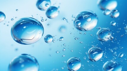 air bubbles in water macro background  blue background abstract bubbles in water  AI generated illustration