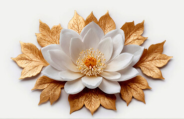 Obraz na płótnie Canvas Malai The flower in Thai Tradition Style, cut out on white background