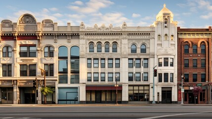 Architectural nostalgia in historic business districts  AI generated illustration