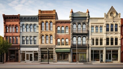Fototapeta na wymiar Architectural nostalgia in historic business districts AI generated illustration
