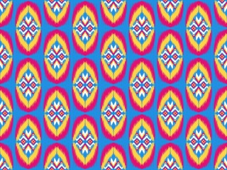 asian ikat seamless pattern traditional design illustration for background carpet clothing and home decoration 