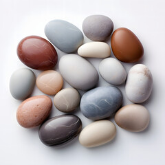 stones on a white background