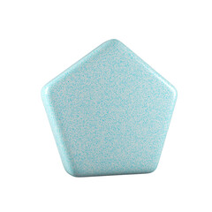 Geometric blue textured plastic shape isolated