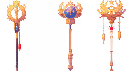King scepter design Royal power wand insignia gold