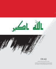 Flag of Iraq, brush stroke background