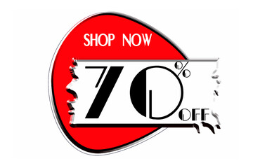 Special discount 70% discount number design Vector illustration