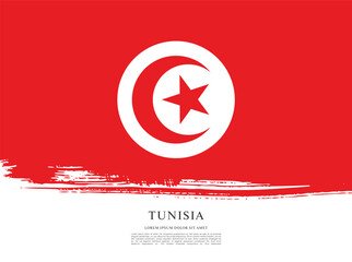 Flag of Tunisia, brush stroke background