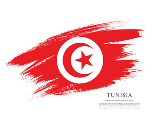 Flag of Tunisia, brush stroke background
