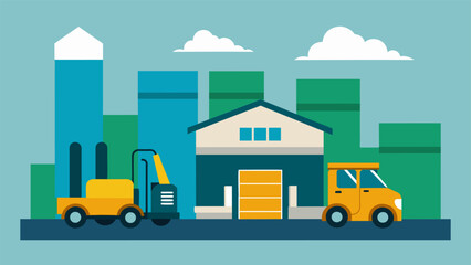 Naklejka premium The hum of electric forklifts can be heard throughout the warehouse as the factory switches from gaspowered equipment to electric alternatives