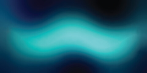 Abstract dark teal gradient background with blurred light wave. Vector illustration