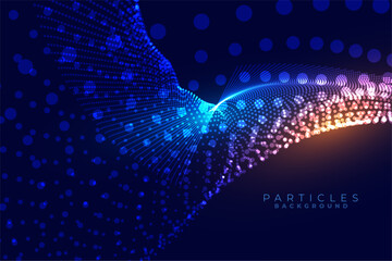 futuristic glowing wavy particle abstract background for digital visualization
