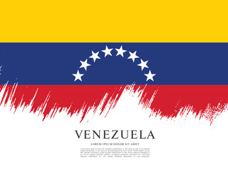 Obraz na płótnie Canvas Flag of Venezuela, brush stroke background