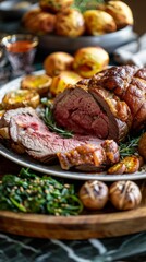 A Sunday roast beef feast