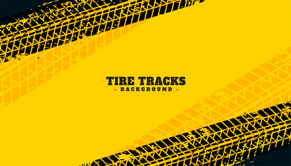 tire track yellow background with grungy effect © starlineart