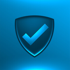 safety shield logo with checkmark to guard your data and privacy - 771173719