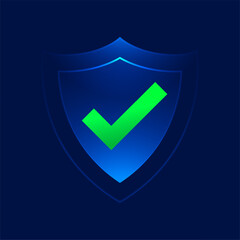 safety shield logo icon with checkmark in concept of firewall antivirus - 771173726