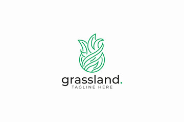 Grassland Logo Field Landscape Soil Grass Meadow Green Nature Abstract Sign Symbol