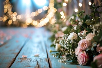 Vibrant flower-filled background for captivating wedding invites