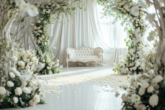Vibrant wedding flower backdrop for stunning invitation designs