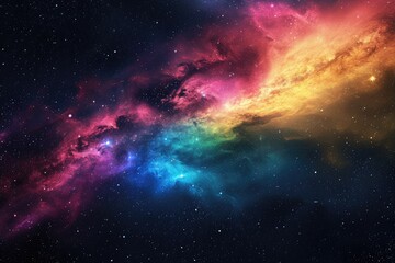 Enchanting cosmic rainbow nebula nights