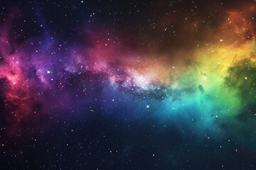 Enthralling rainbow colors in cosmic skies
