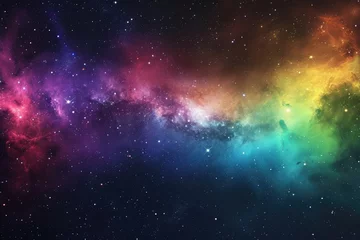 Fotobehang Enthralling rainbow colors in cosmic skies © Syahrul