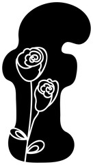 lowercase f fill alphabet letter handwritten font with flower decorative blossom nature