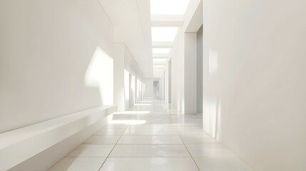 Modern white home showcase interior corridor