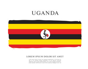 Flag of Uganda, brush stroke background