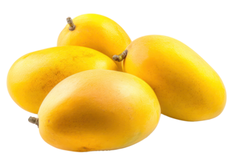 bunch of realistic mango fruit on transparent background