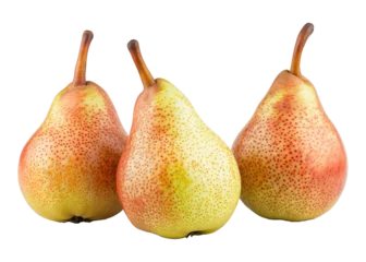 Foto auf Acrylglas set of three natural pear fruit on transparent background © starlineart