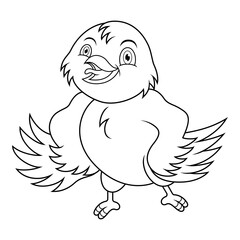 Cartoon Canary bird line art