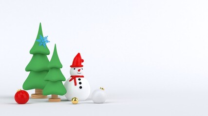 Christmas design 3D Illustration ornament decoration