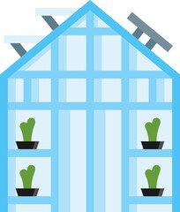 Greenhouse icon in flat style with a farming theme vector design