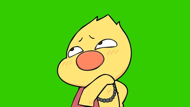 chuckle animation. cute cat on green screen