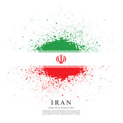 Flag of Iran, brush stroke background