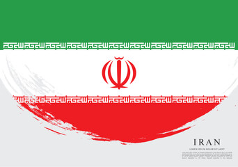 Flag of Iran, brush stroke background