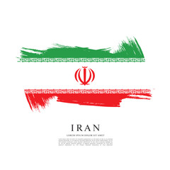 Flag of Iran, brush stroke background