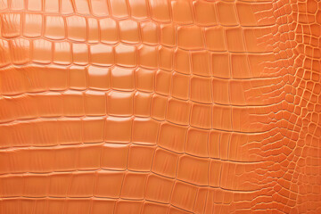 Orange leather, background. Crocodile leather texture