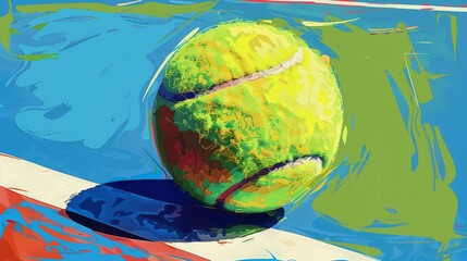 tennis ball court blue background impressionist bundle post anisotropic filtering abstract liquid toy - obrazy, fototapety, plakaty