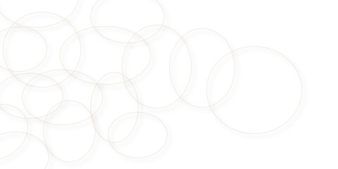 3d circles shape white lines background. White vector abstract geometrical shape modern background. White vector presentation background for poster, banner, wallpaper, mockup, flyer, and report 