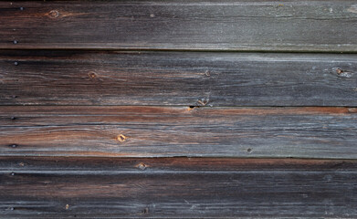 Texture of old weathered natural dark wooden wall