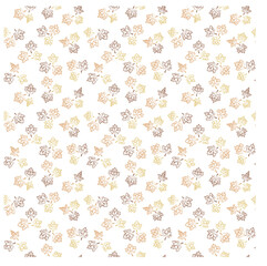 Cozy autumn leaves  pattern on transparent, png . Fall leaf falling, harvest season. september nature fabric  print
